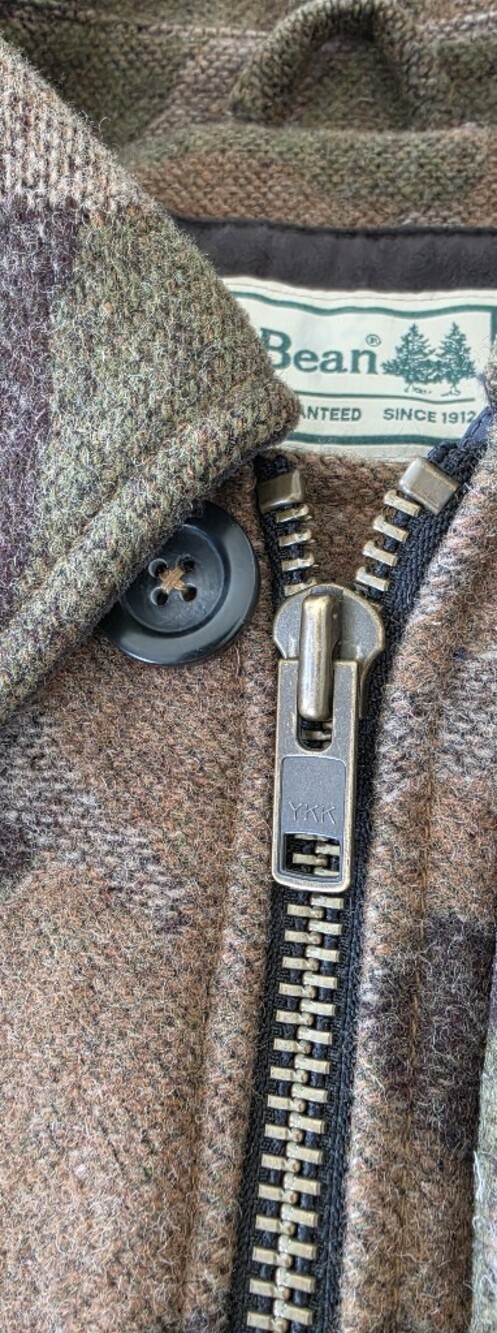 L.L. Bean Wool Camo Hunting Jacket Mens Large Insulated Field Coat Gorpcore - Picture 7 of 16